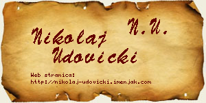 Nikolaj Udovički vizit kartica
